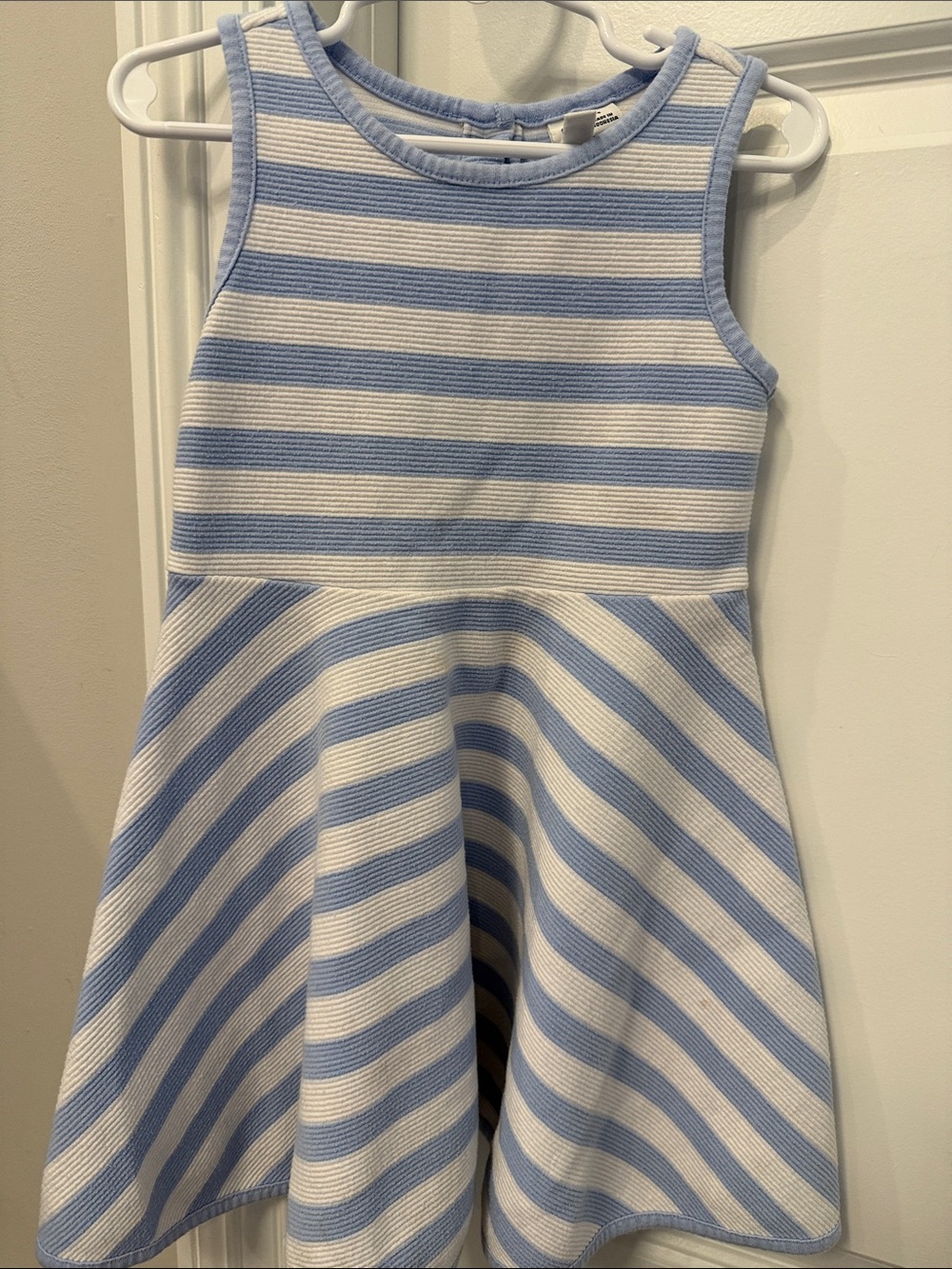 Janie and Jack Light Blue and White Striped Sleeveless Dress